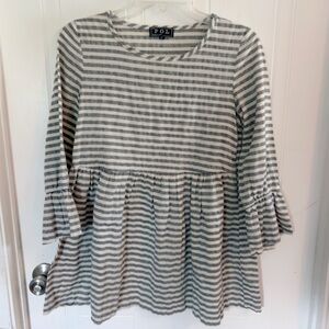 Cream and black striped tunic